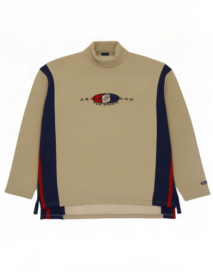 Asics Herren Grafik-Sweatshirt-Pullover XL Beige Farbblock