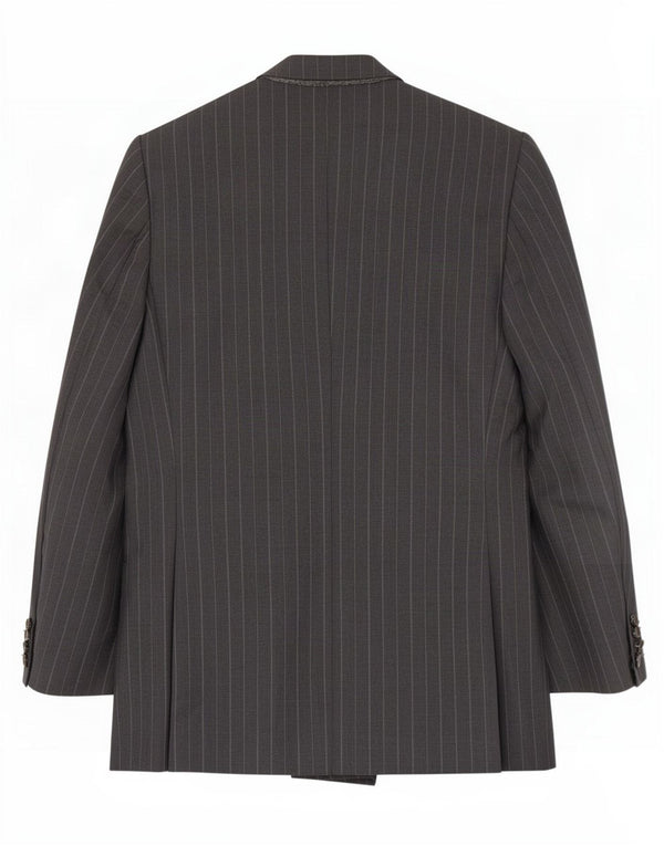 Zweireihiger Herren-Blazer von Lord, UK 38, mittelgrau gestreift, Wolle
