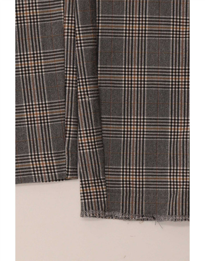 Zara Damen Leggings UK 14 Mittelgraue Hahnentritt-Viskose