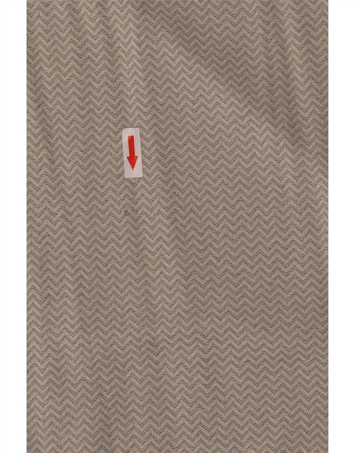 Gianfranco Ferre Damen Bluse Top UK 16 Große graue Chevron-Viskose
