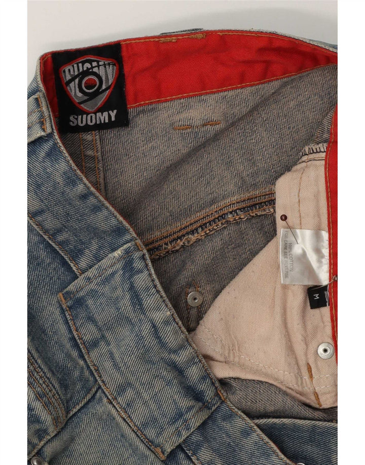 Suomy Herren Motorstyle Graphic Straight Jeans Medium W32 L32 Blaue Baumwolle