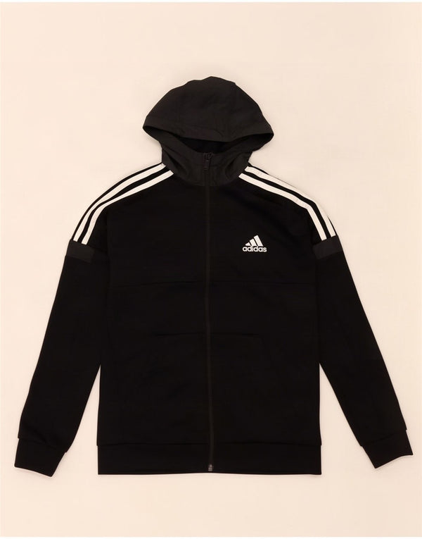 Adidas Boys Aeroready Zip Hoodie Sweater 11-12 Jahre Schwarzer Farbblock