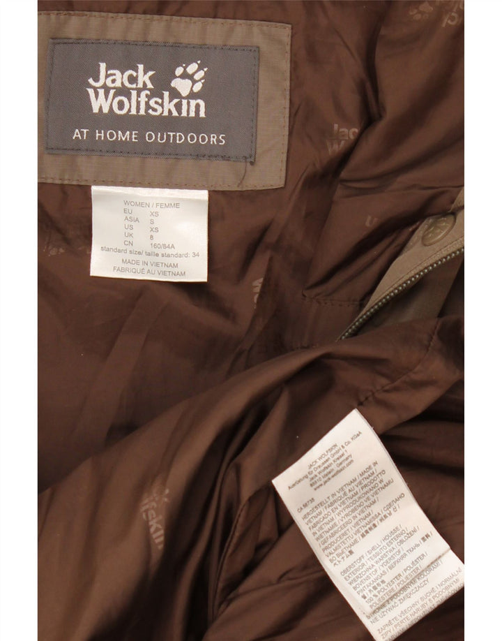 Jack Wolfskin Wattierter Damenmantel mit Kapuze, UK 8, Größe S, braun, Polyester