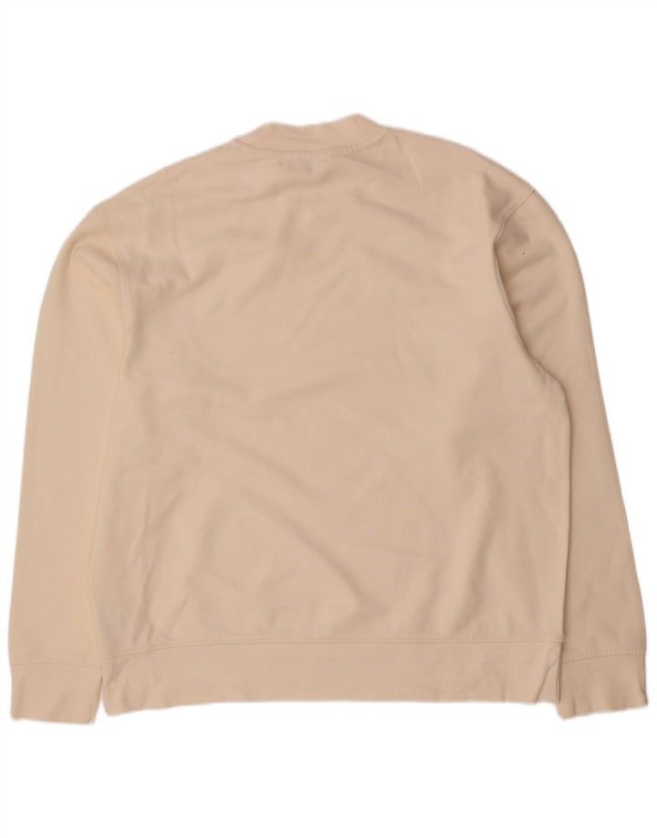 Zara Herren-Sweatshirt-Pullover, groß, cremefarbene Baumwolle