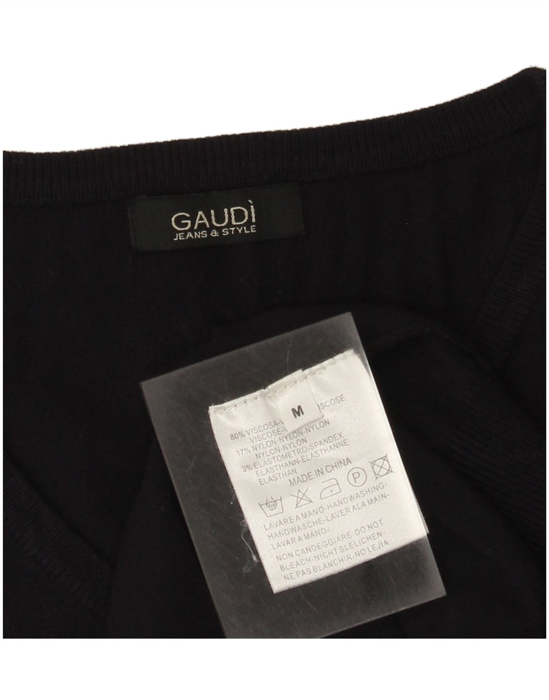Gaudi Damen-Pullover mit V-Ausschnitt, UK 14, mittlere marineblaue Viskose