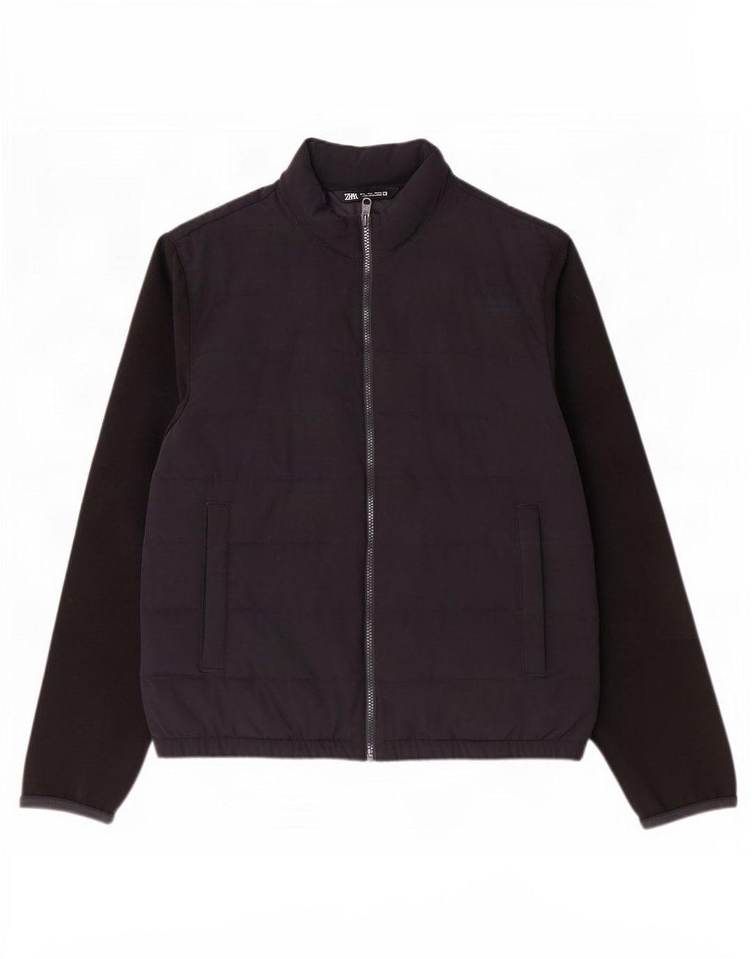 Zara Herren Wattierte Jacke UK 40 Large Marineblau Colourblock Polyester