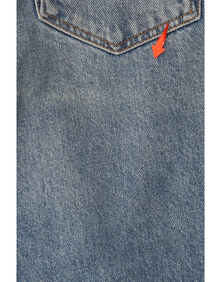 ZARA Damen Distressed Crop Wide Leg Jeans EU 40 Medium W30 L25 Blau