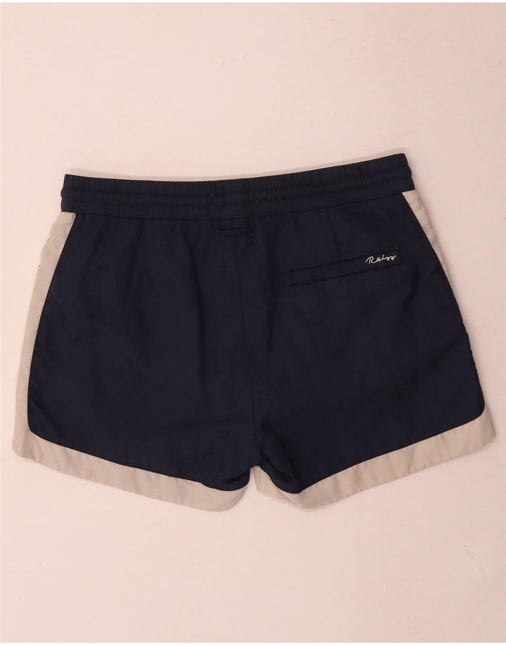 Reiss Herren-Badeshorts, klein, marineblaues Farbblock-Polyester