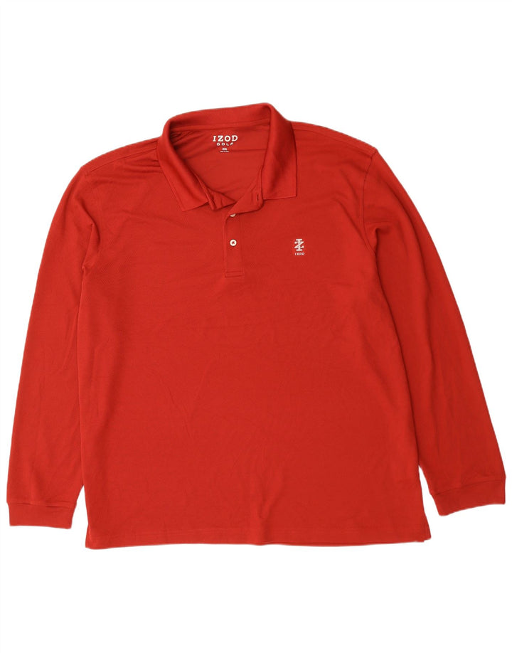IZOD Herren Golf Langarm-Poloshirt 2XL Rot Polyester