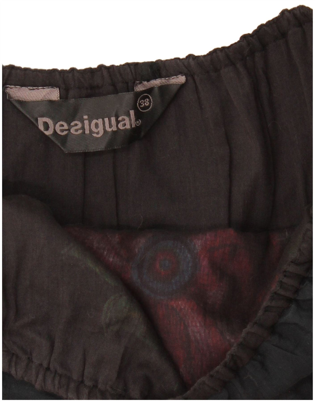 DESIGUAL Grafisches trägerloses Blasenkleid für Damen EU 38 Mittelschwarz geblümt
