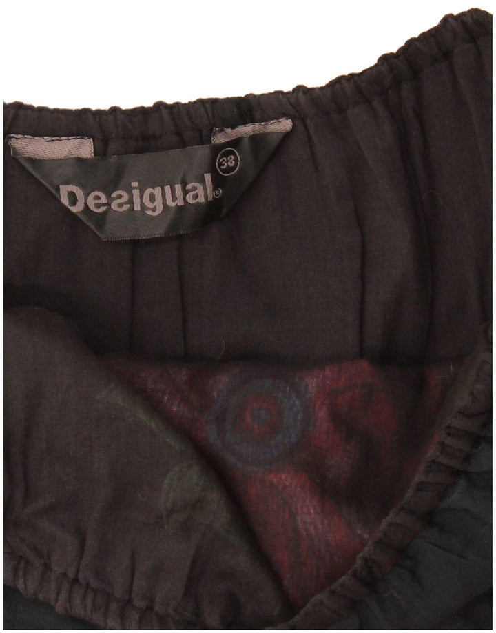 DESIGUAL Grafisches trägerloses Blasenkleid für Damen EU 38 Mittelschwarz geblümt