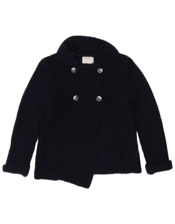 Zara Mädchen-Cardigan-Pullover, 9–10 Jahre, marineblaue Baumwolle