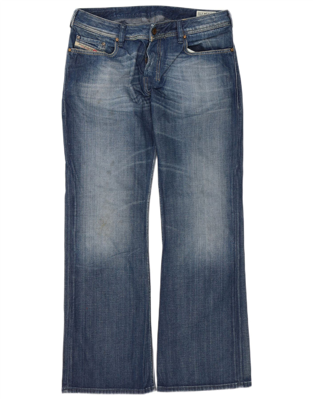 Diesel Herren Zathan Regular Bootcut Jeans W34 L32 Blaue Baumwolle