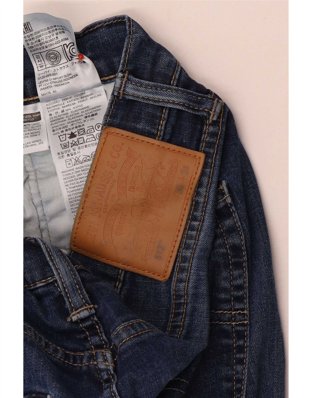 Levi's Herren 512 Slim Jeans W36 L34 Blaue Baumwolle