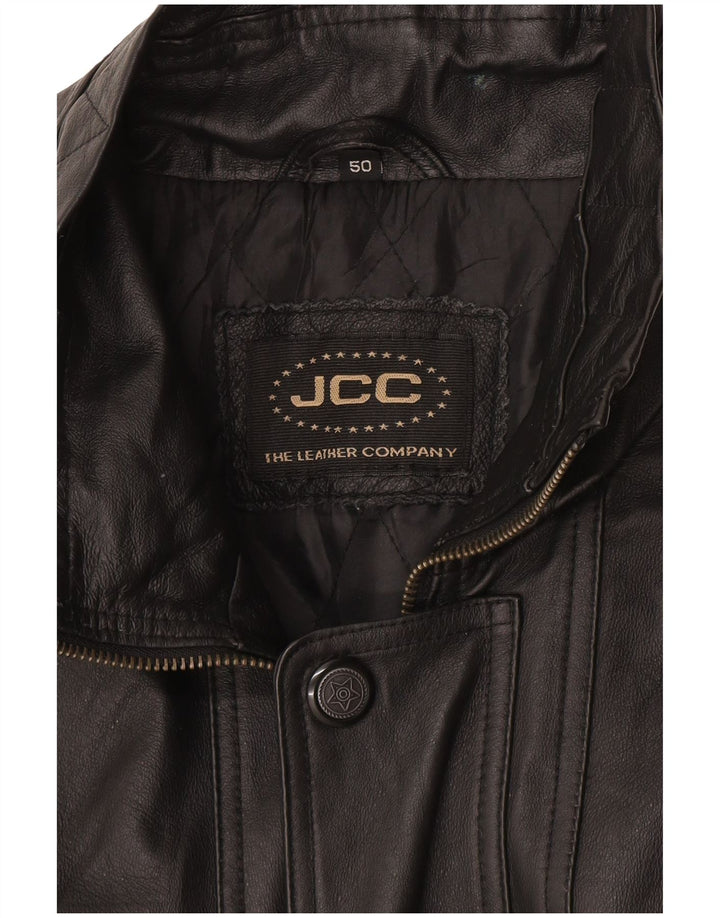 JCC Herren-Lederjacke IT 50, großes schwarzes Leder