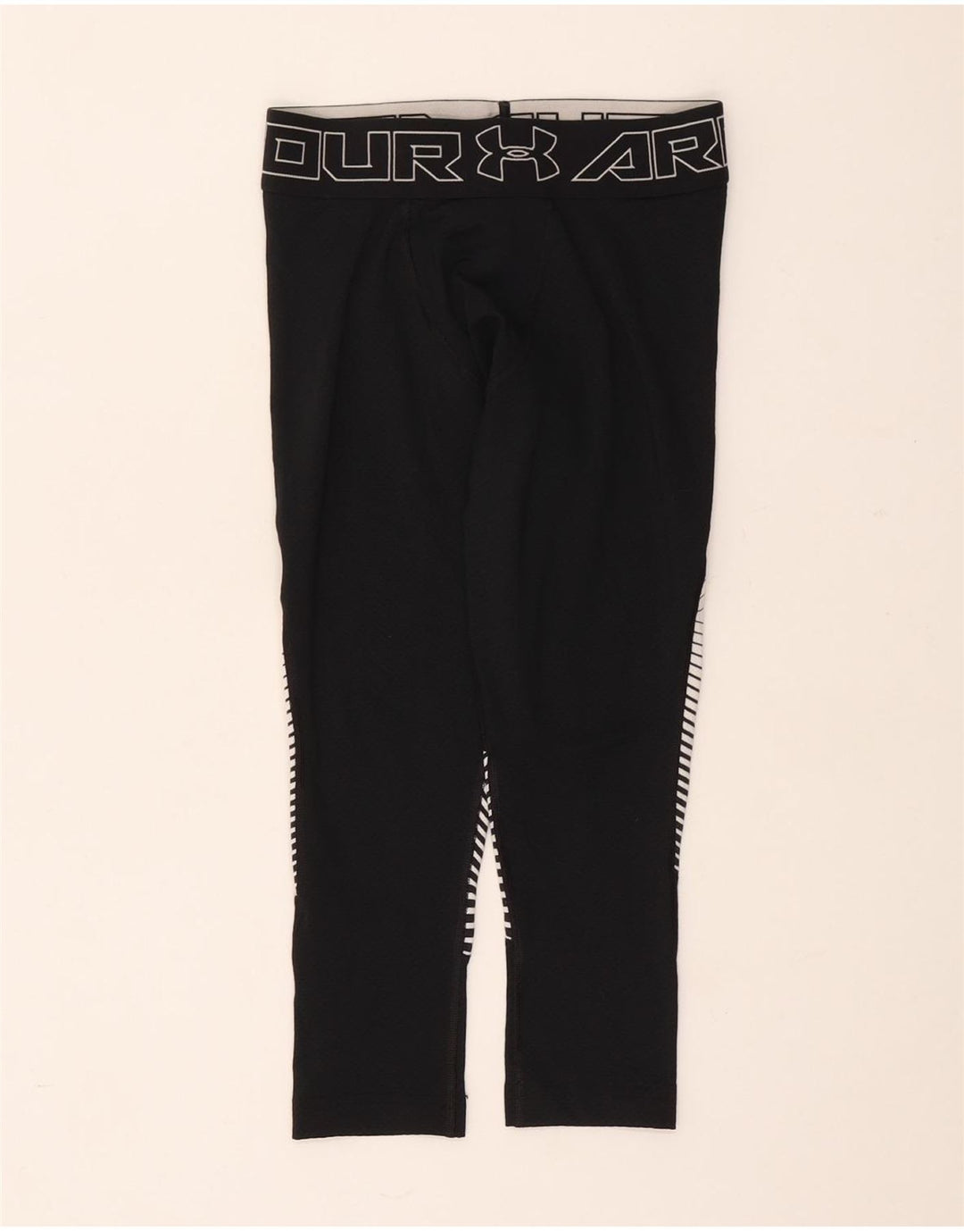 Under Armour Damen Capri-Leggings UK 10 Small Schwarz Geometrisch