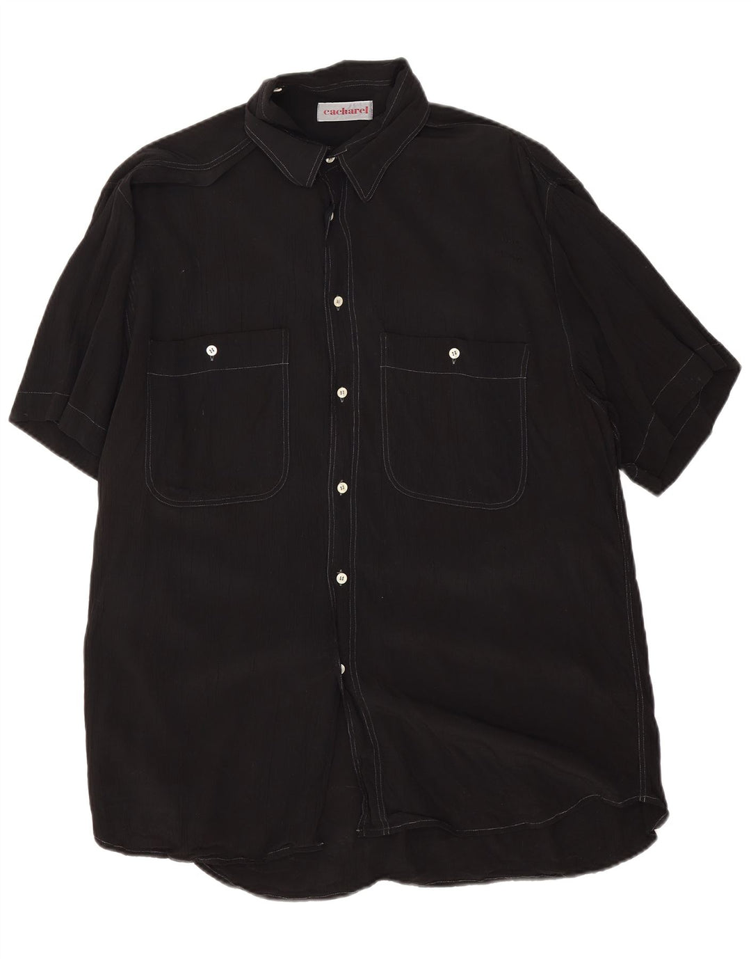 Cacharel Herren Tall Kurzarmhemd XL Schwarz