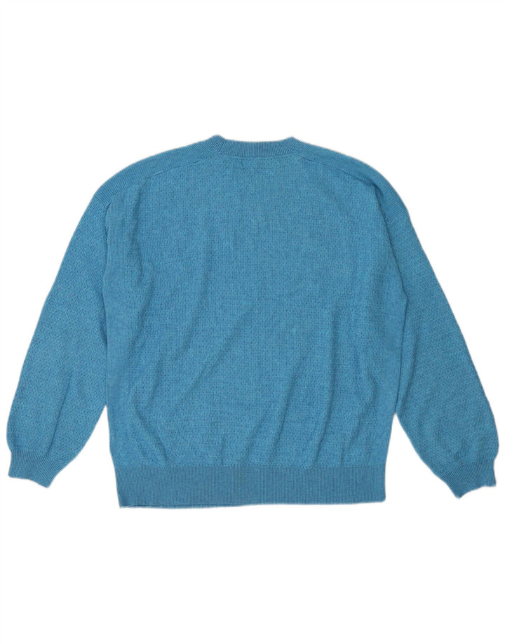 Marks & Spencer Herren-Pullover mit Rundhalsausschnitt, groß, türkisfarbenes Polyester