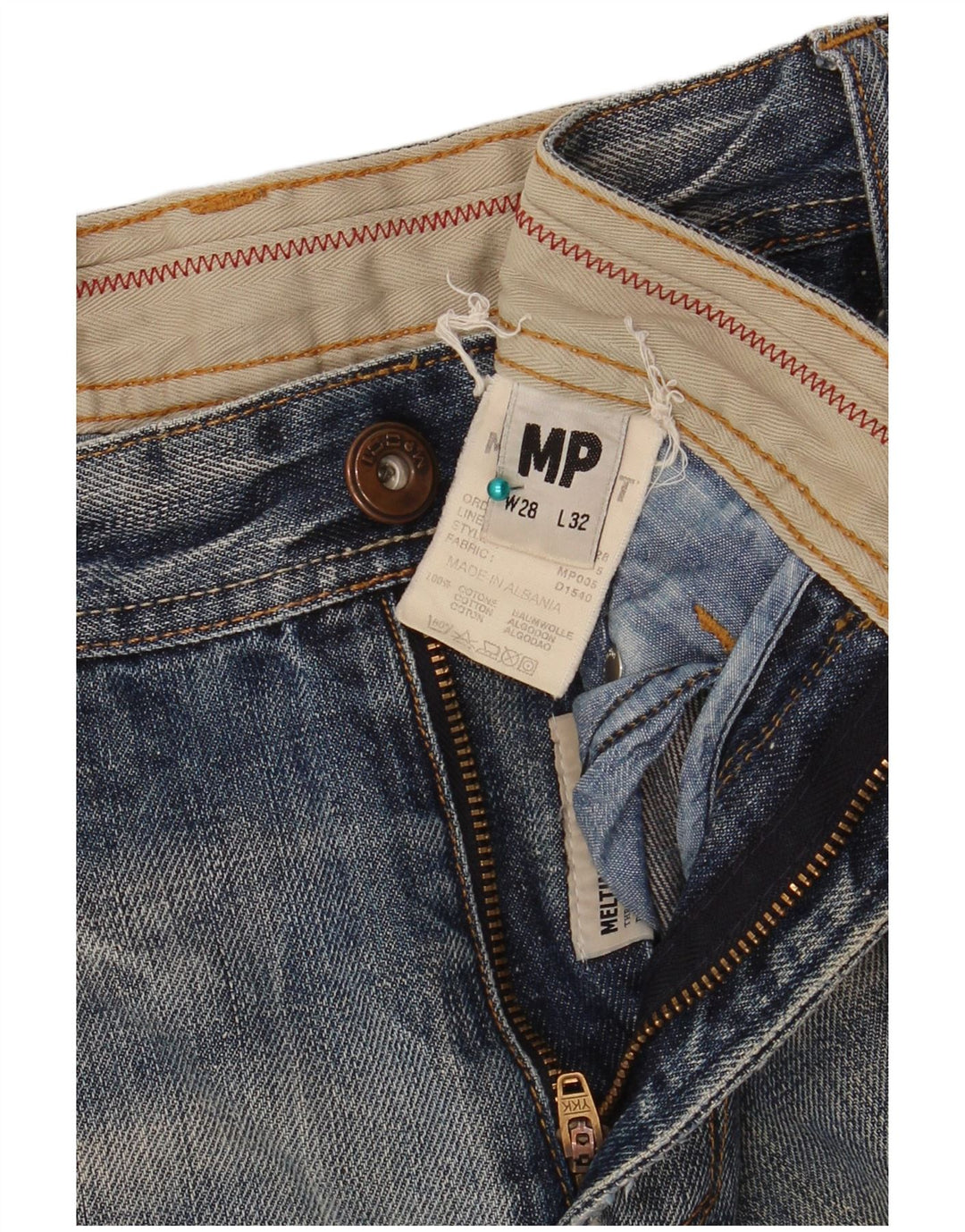 Meltin' Pot Herren Distressed Slim Jeans W28 L32 Blaue Baumwolle