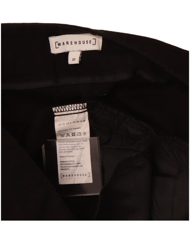 WAREHOUSE Slim Chino-Hose für Damen, UK 10, Größe S, W28, L26, Schwarz, Baumwolle