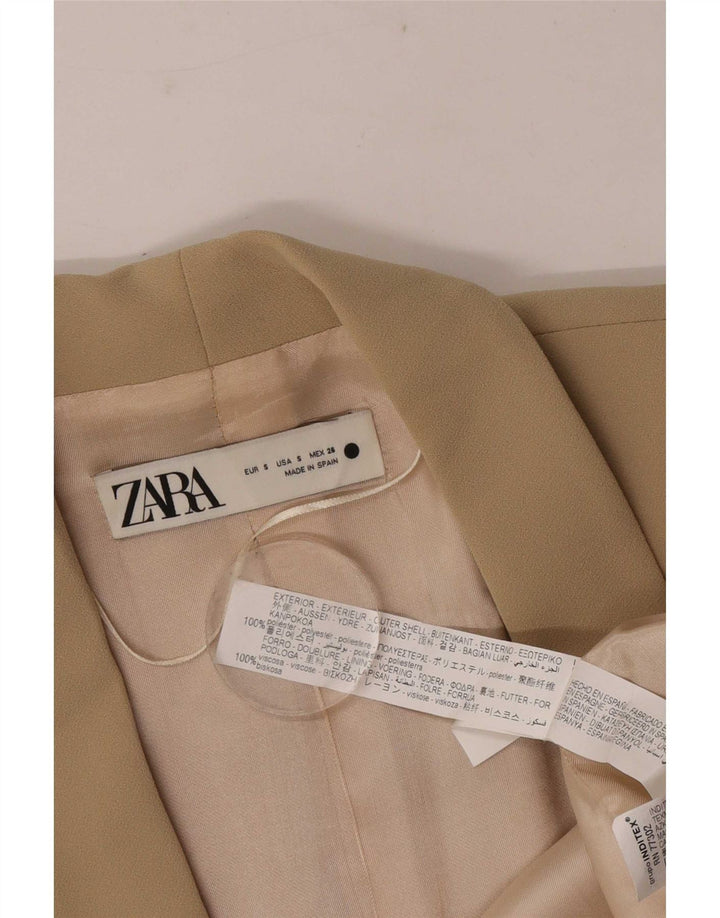 Zara Damen-Blazer, übergroß, 3/4-Ärmel, offen, Gr. 10, Größe S, Beige