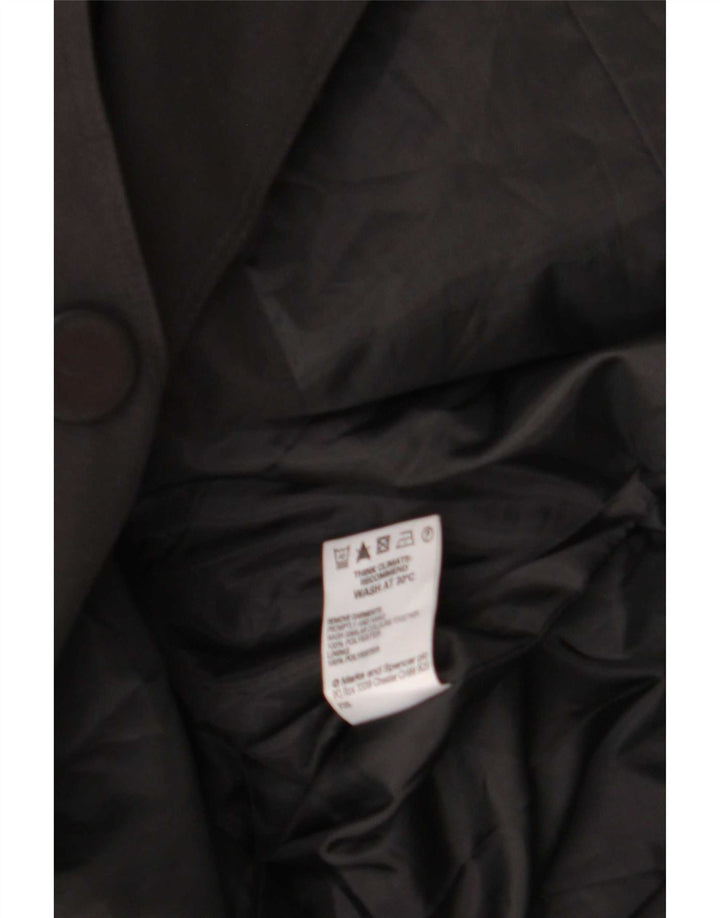 Marks & Spencer Damen Trenchcoat UK 12 Medium Schwarz Polyester