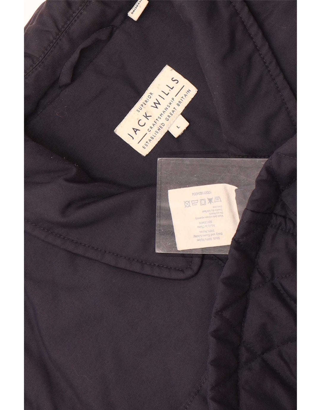 Jack Wills Herren Steppjacke UK 40 Large Marineblaues Nylon