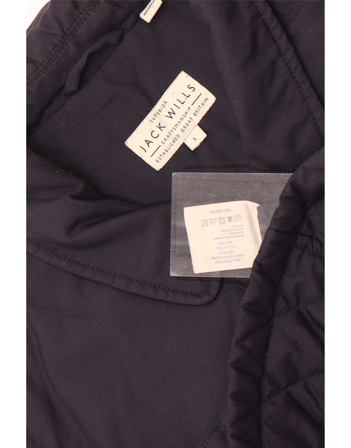 Jack Wills Herren Steppjacke UK 40 Large Marineblaues Nylon