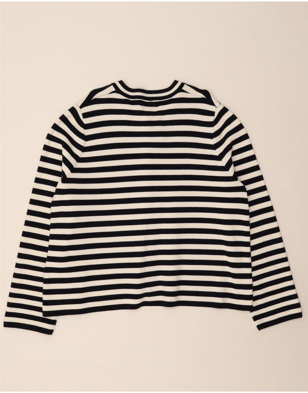 Joules Damen Crop Cardigan Pullover UK 18 XL Marineblau gestreift Baumwolle