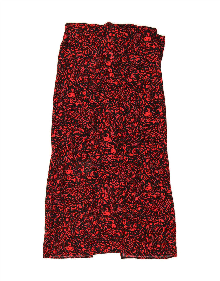 ZARA Womens Abstract Pattern Midi Skirt Small W26 Black Vintage Zara and Second-Hand Zara from Messina Hembry 