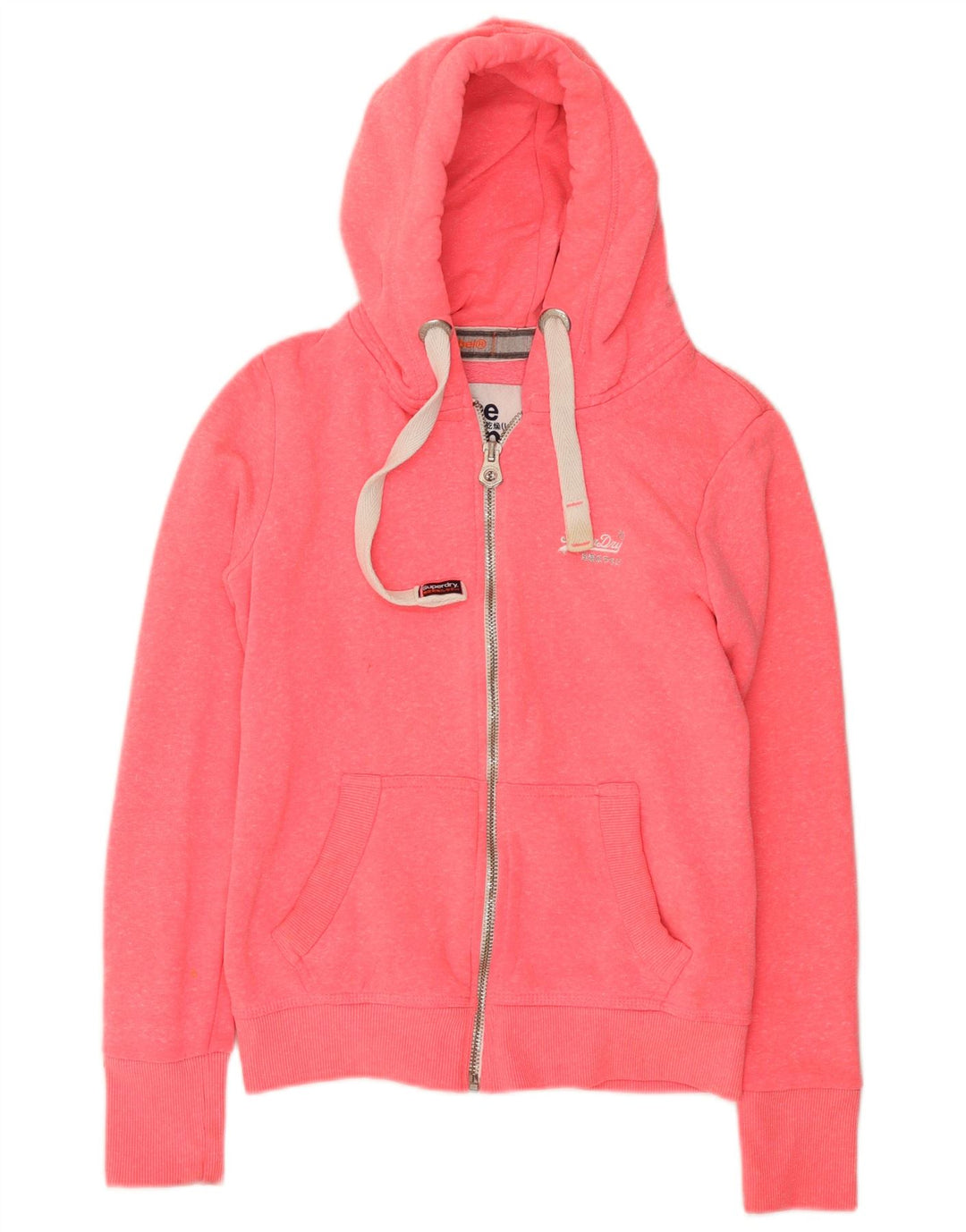 Superdry Damen-Kapuzenpullover mit Reißverschluss, Gr. 10, Größe S, Rosa, Polyester