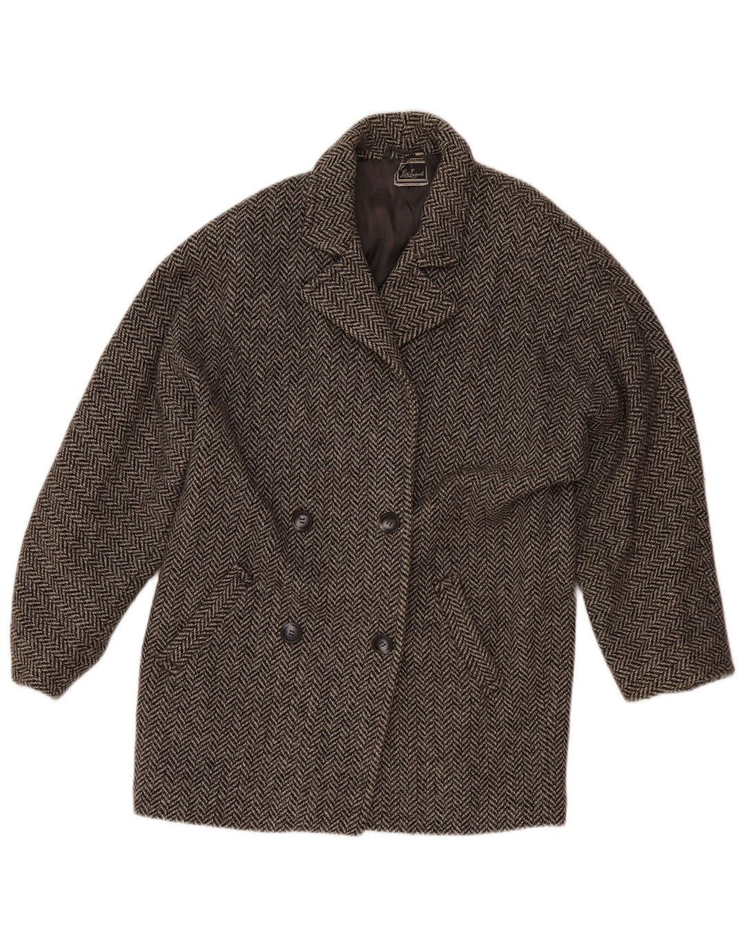 Luisa Spagnoli Damen Blazer Jacke UK 12 Mittelgraues Fischgrätenmuster