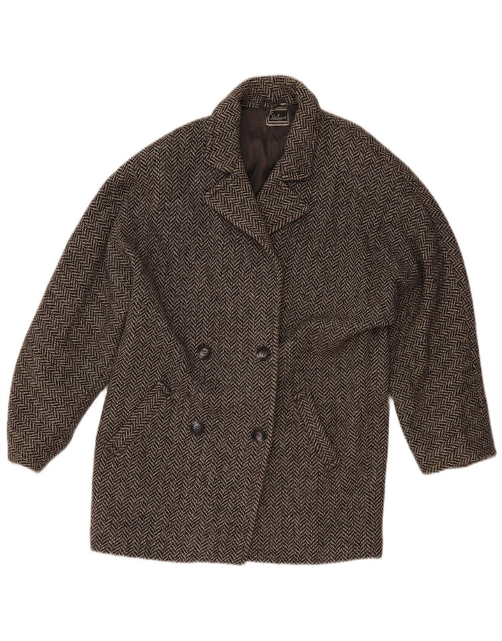 Luisa Spagnoli Damen Blazer Jacke UK 12 Mittelgraues Fischgrätenmuster