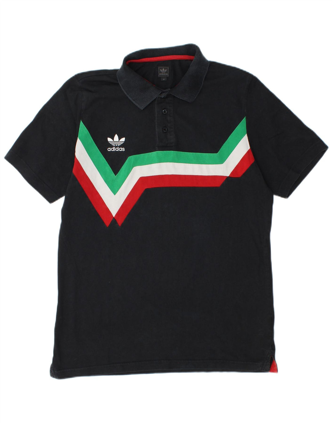 Adidas Herren-Poloshirt, mittelgroß, Schwarz, Colourblock-Baumwolle