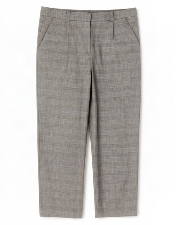 Topshop Damen-Anzughose mit geradem Schnitt, UK 46, Größe L, W34, L29, grau kariert