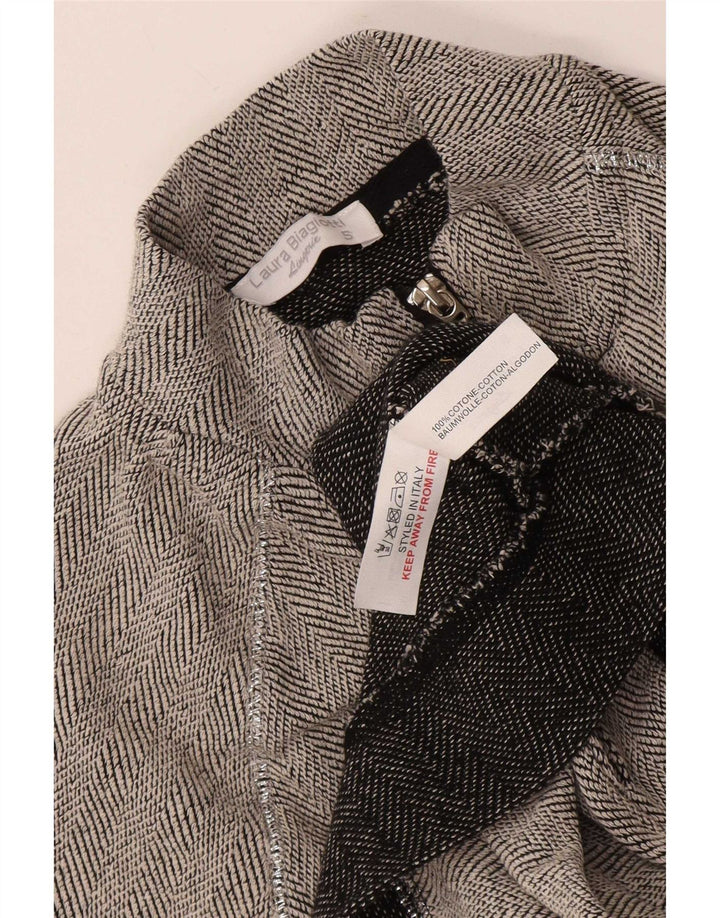 Laura Biagiotti Damen-Trainingsanzug-Oberteil, Jacke, Größe S, Gr. 10, Grau, Fischgrätenmuster