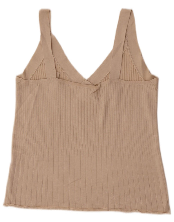 Massimo Dutti Damen Crop Cami Top UK 14 Large Beige