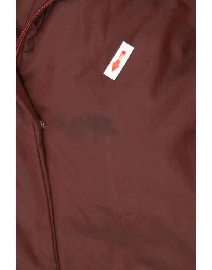 Trussardi Damen Kapuzenmantel IT 46 Large Burgunderrot Polyester