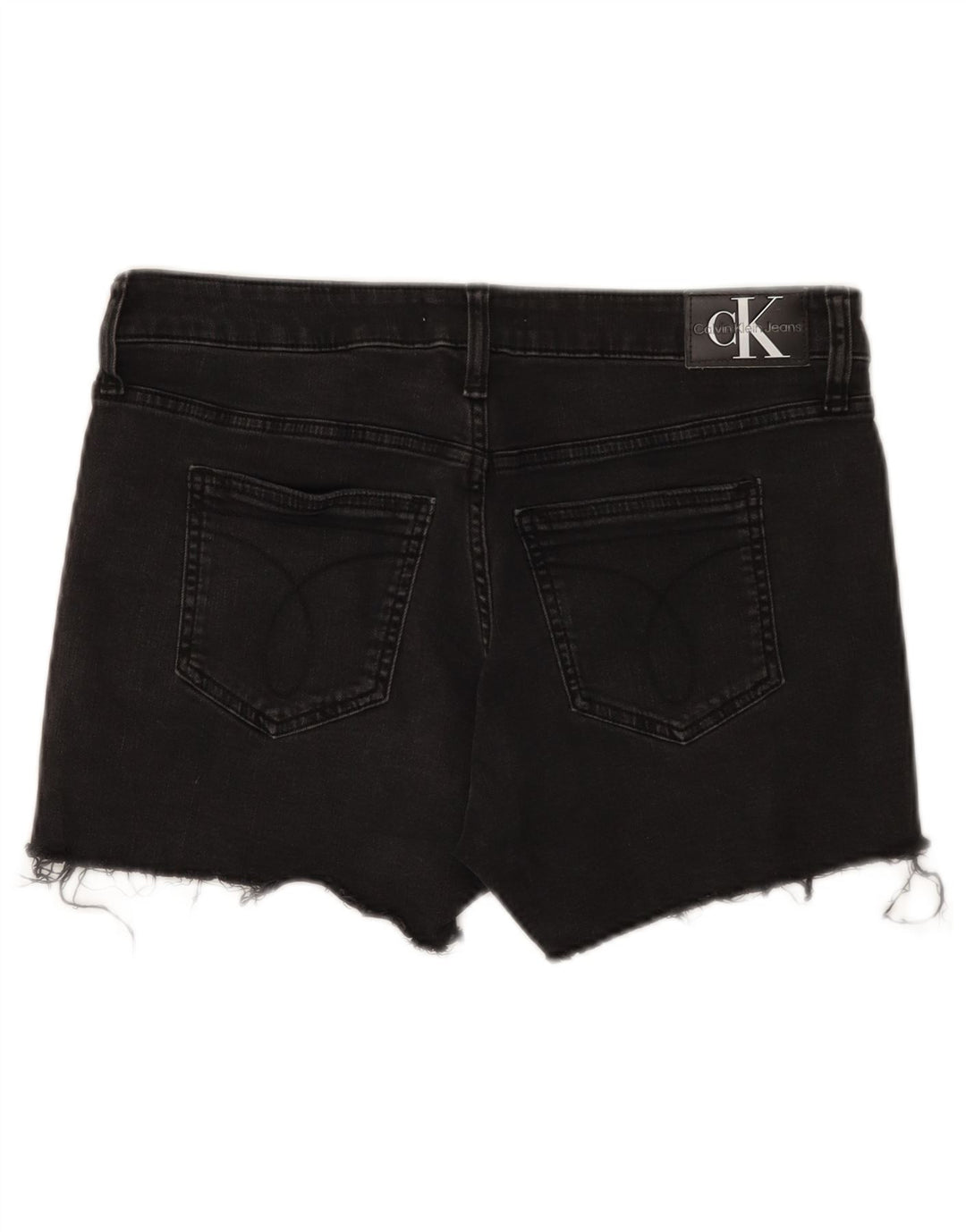 Calvin Klein Damen Jeansshorts W29 Mittelschwarze Baumwolle