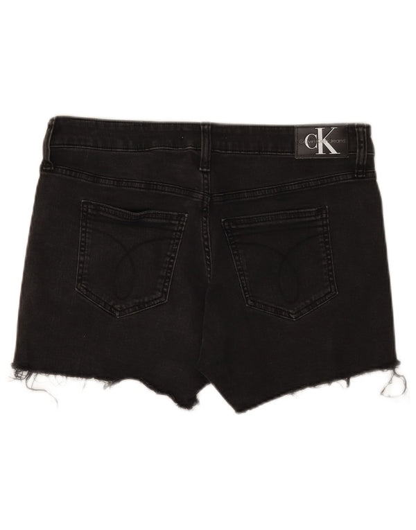 Calvin Klein Damen Jeansshorts W29 Mittelschwarze Baumwolle
