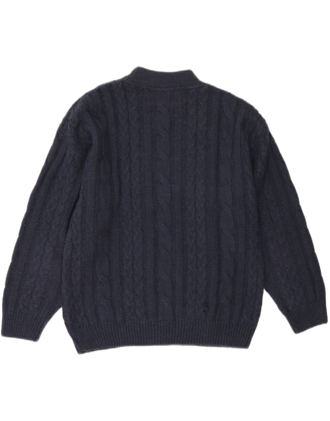 VINTAGE Damen Pullover mit Rundhalsausschnitt UK 18 XL Marineblau Acryl