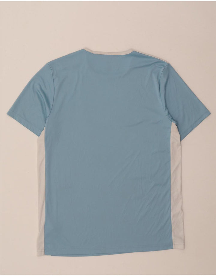 Adidas Herren Climalite T-Shirt Top Large Blau Colourblock Polyester