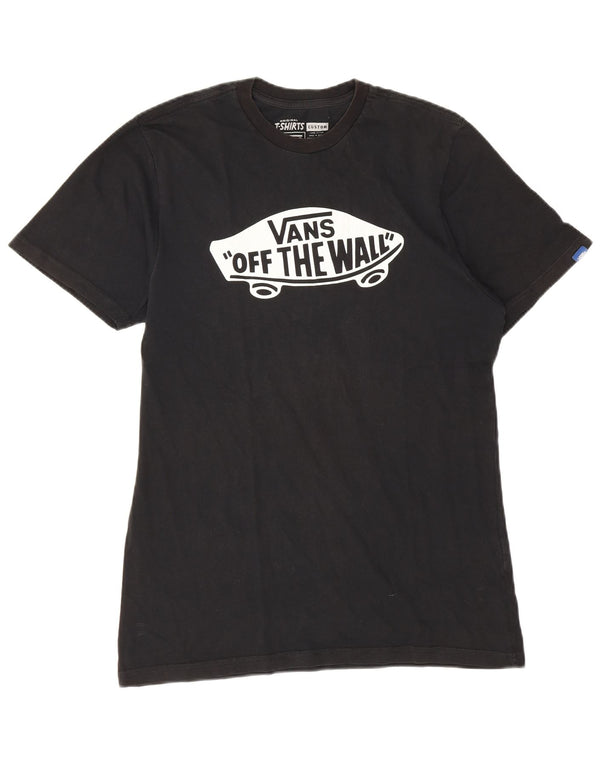 Vans Herren Custom Fit Grafik-T-Shirt-Oberteil aus mittelschwarzer Baumwolle