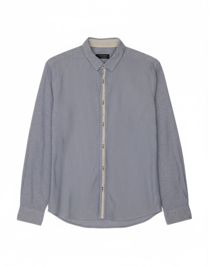 ZARA Boys Shirt 15-16 Years Blue Pinstripe Cotton