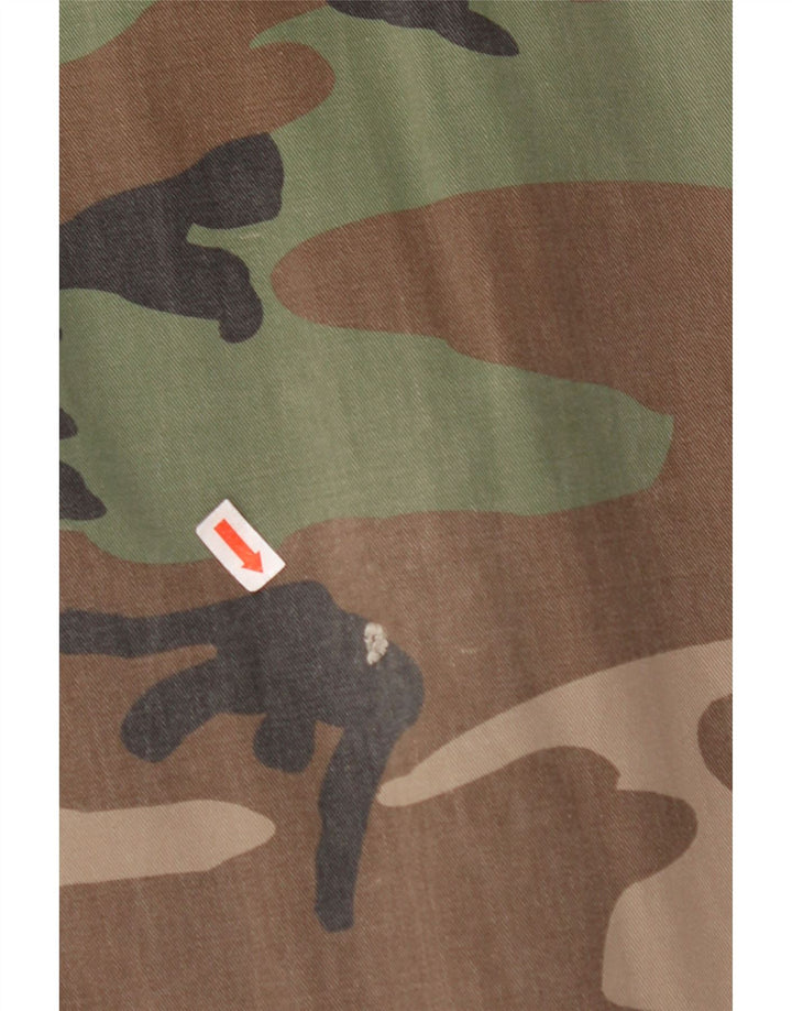 VINTAGE Herren Slim Cargohose W44 L32 Braune Camouflage-Baumwolle