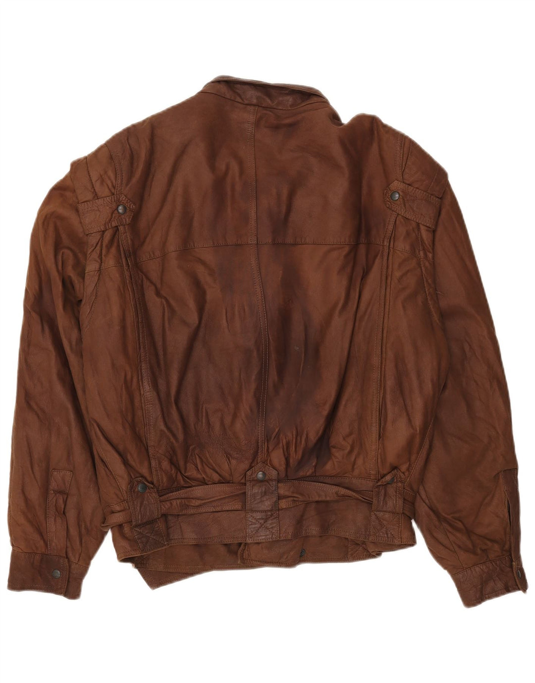 Vintage Herren Loose Fit Lederjacke IT 48 Mittelbraunes Leder