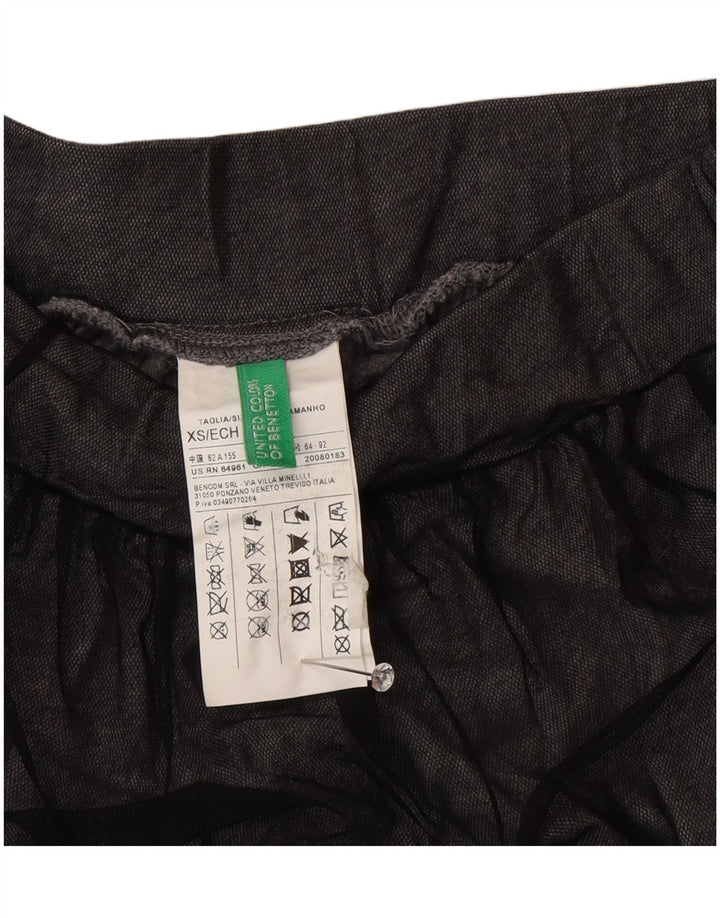 Benetton Damen Maxirock XS W25 Graues Polyamid