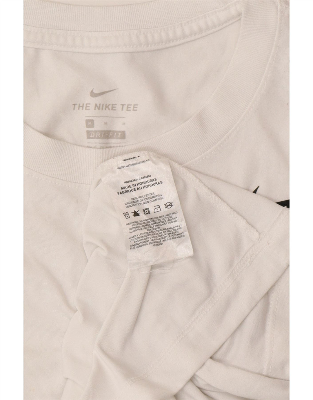 NIKE Damen Dri Fit T-Shirt Top UK 14 Mittelweißes Polyester