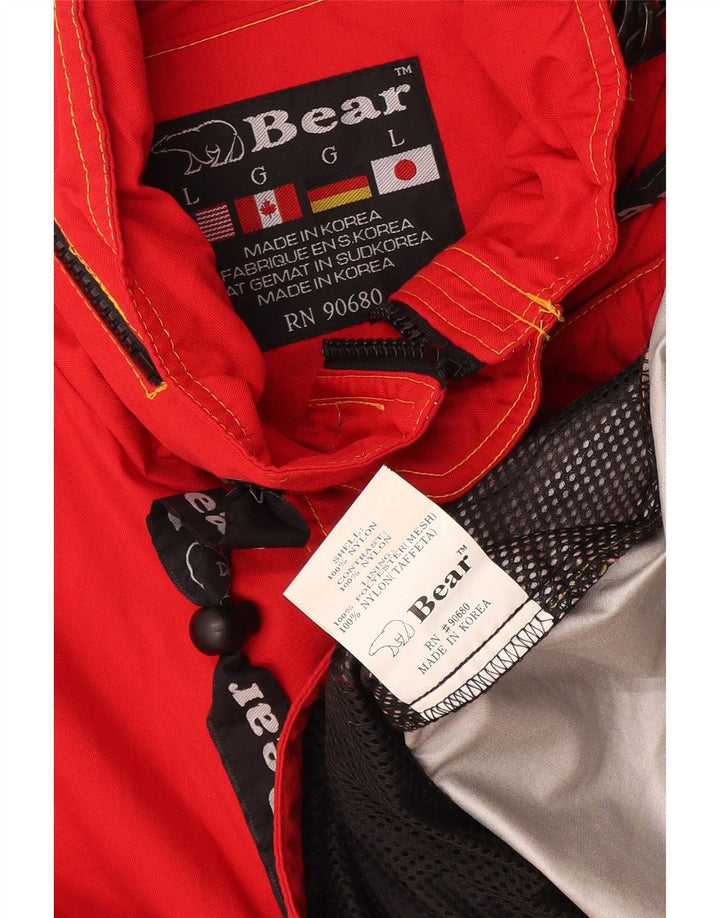 Bear Herren-Regenjacke mit Grafik-Pullover, Gr. 40, Größe L, Rot, Colourblock-Nylon