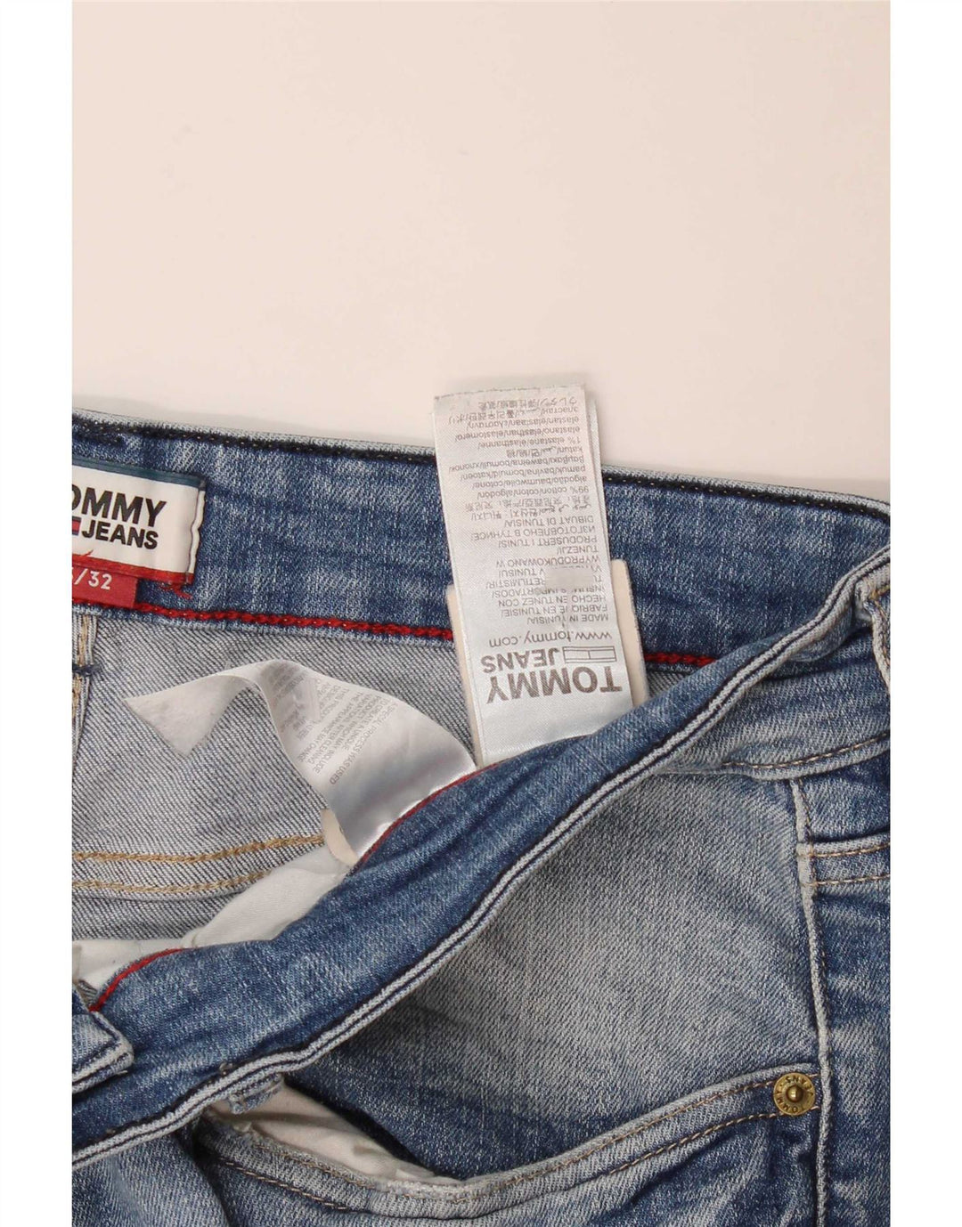Tommy Hilfiger Herren Thavar Slim Denim Shorts W33 Mittelblaue Baumwolle